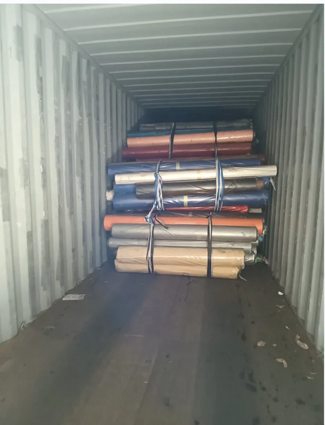 Vinyl Coated PVC Tarps Stock LotJacquard Woven Plain Style FabricBlackout and Flame Retardant for tent,cover