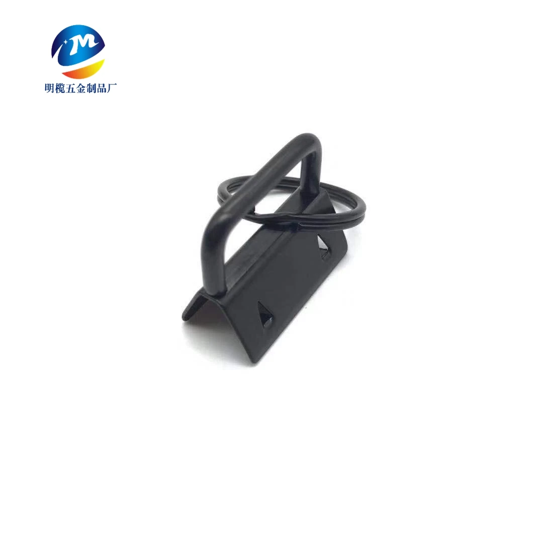 wholesale bulk black nickle plated metal key ring tail clip fob hardware hangerings with keyringbuckle tail clip