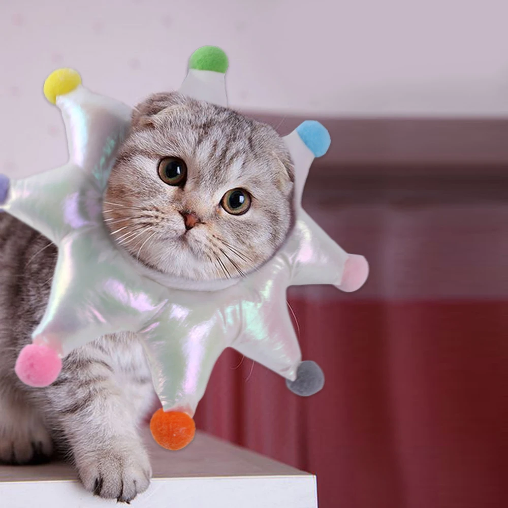 Elizabethan collar For Pet Colorful Cat Accessories Bowtie Bandana Pet Supplies Adjustable Pet Collar