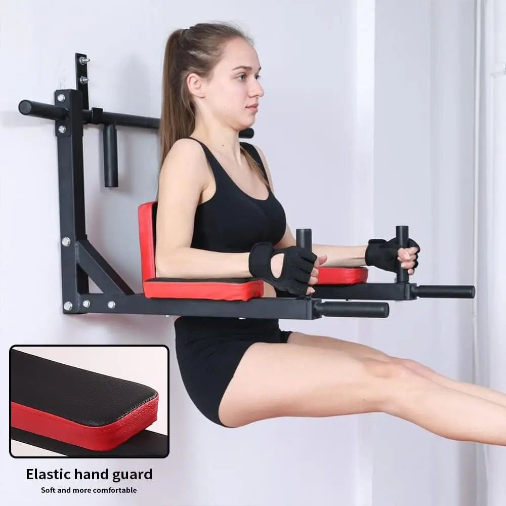 ZYFIT Heavy Duty Wall Mounted Pull up Bar Wall Mounted Pull up Bar Dip Station for home gym fitness equipment