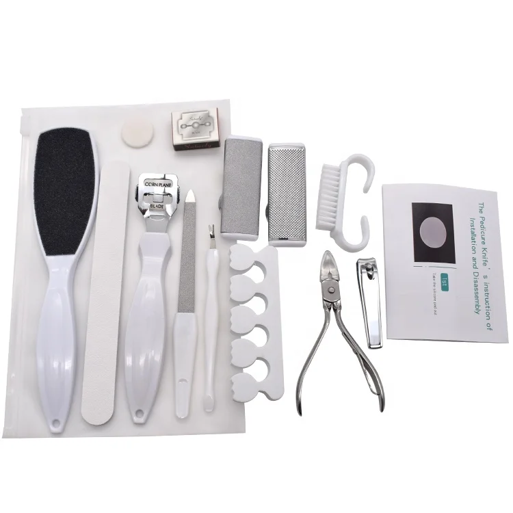 Small wholesale white 13 piece foot file quick pedicure