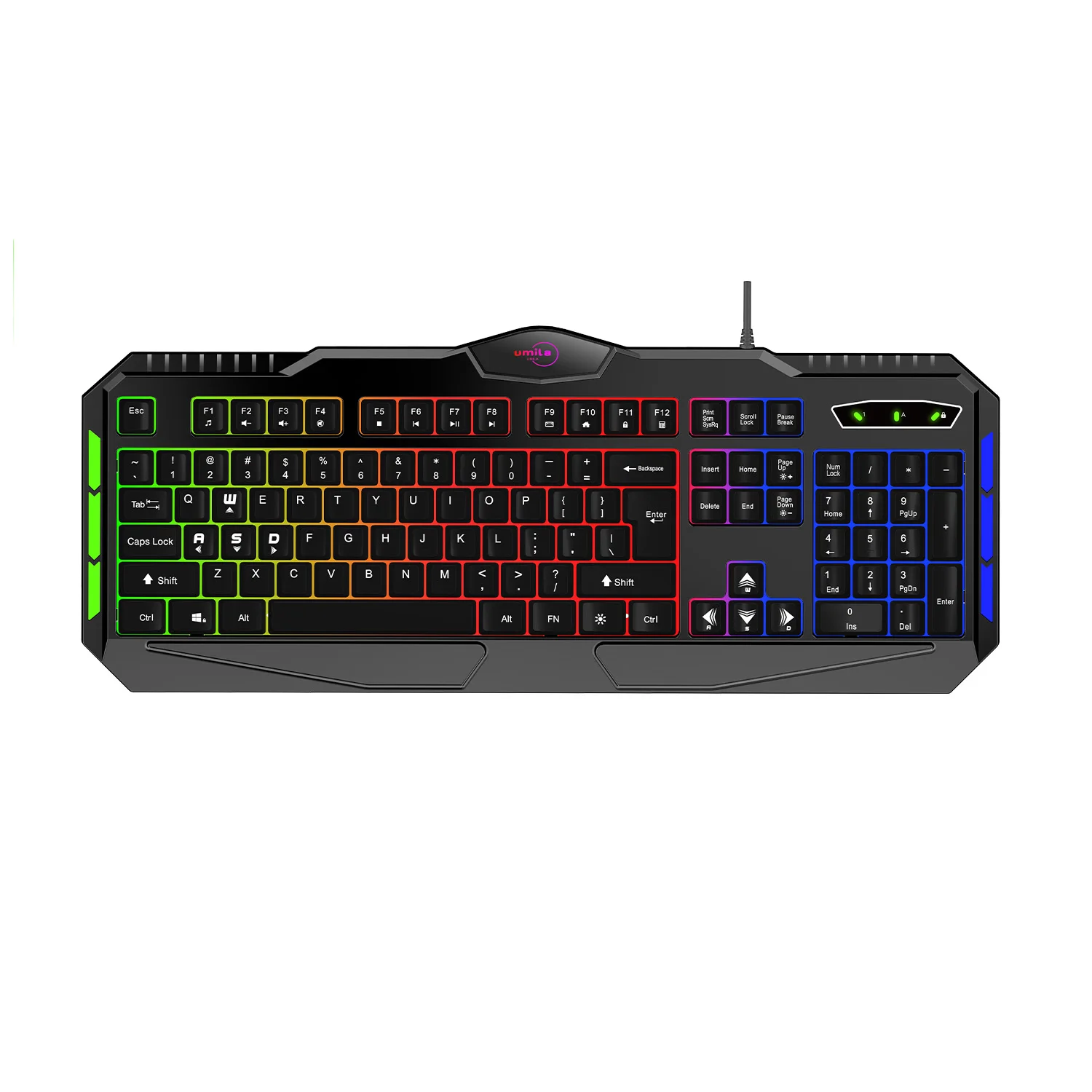 Spanish Teclado keyboards espanol Big size German keyboard wired USB cable rgb led keyboard