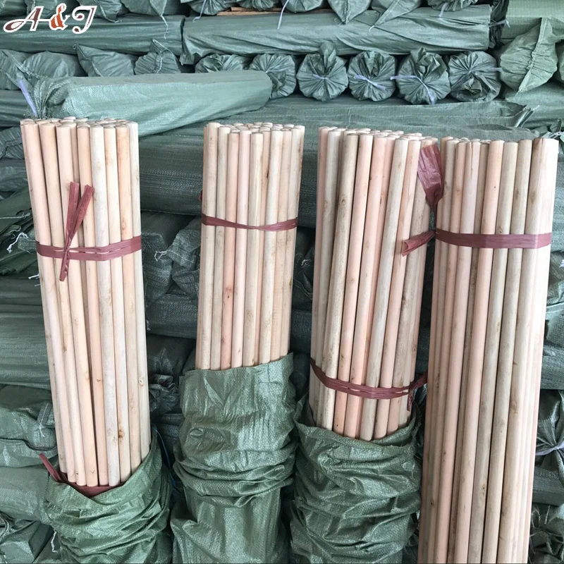hot sale good price eucalyptus wooden broom handles mop sticks for household cleaning tools