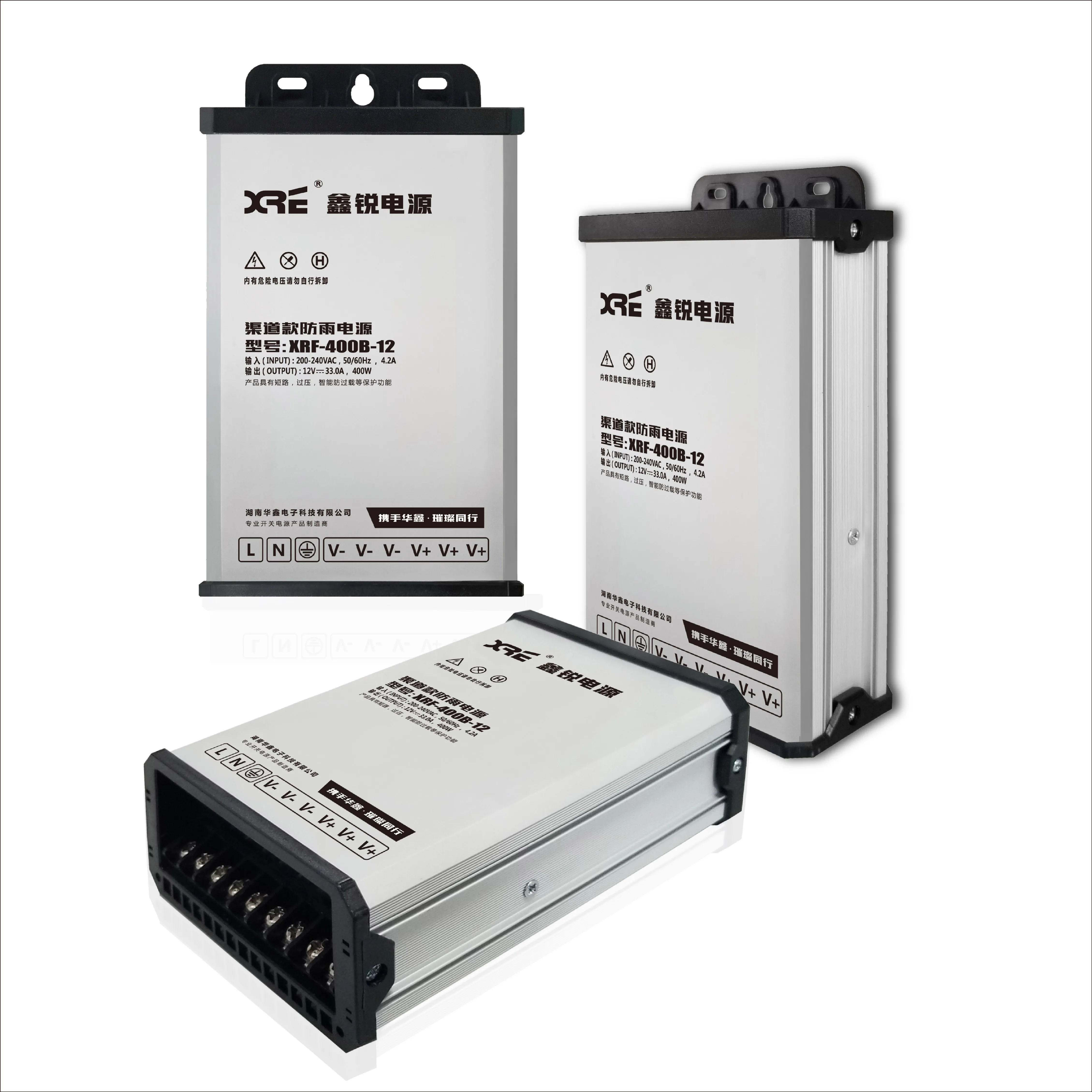  XRF-400B-12 Новый IP62 Открытый водонепроницаемый 12V 400W DC Регулируемый источник питания для светодиодных лент светодиодный модуль 2 года