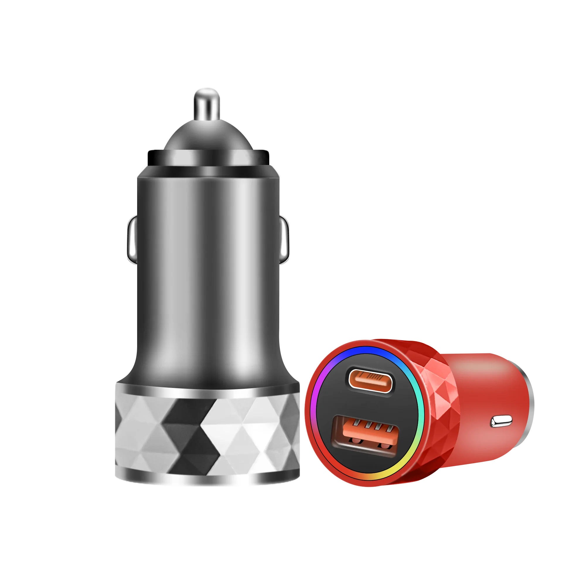 Dv-Pioneer.ok Full Mini Metal Sliver QC 3.0 Fast Quick Car Charger MVH-C06