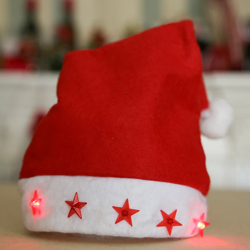 
Factory High quality Cheap Christmas Santa Hat LED Kids Mini Christmas Party Hats LED Christmas Hat With Light 