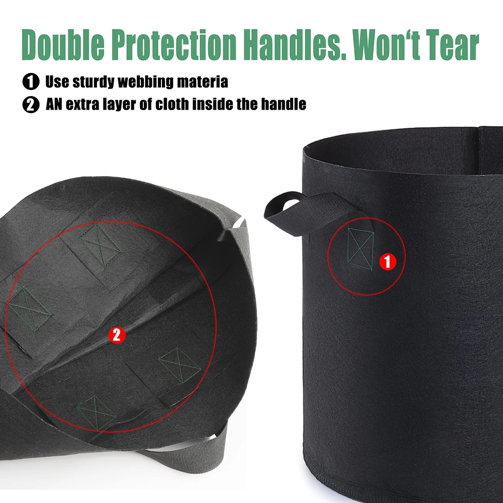 Eco friendly 7 Gallon felt Plant Fabric Flower Grow Pot Bags