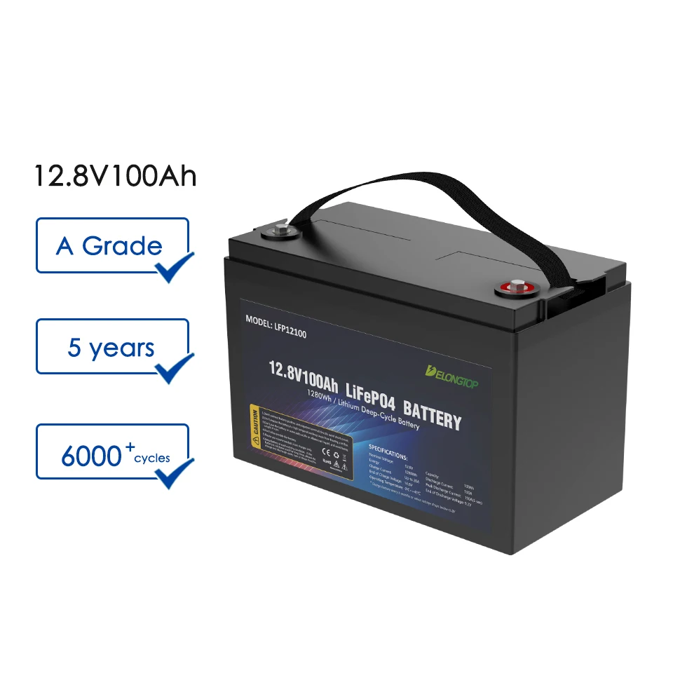 UN38.3 MSDS Lithium Ion Battery Lifepo4 Battery LFP12100 12.8v 100ah With 100A BMS Solar Battery Bank For Home