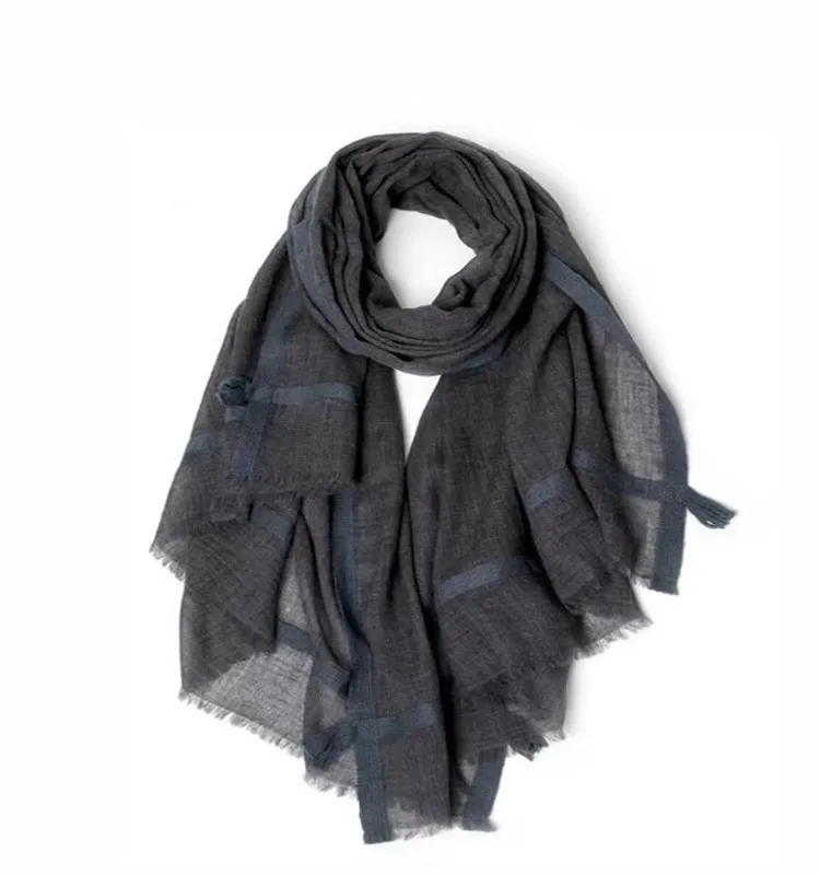 New product comfortable and warm new splicing fashion ladies pure color cashmere shawl scarf