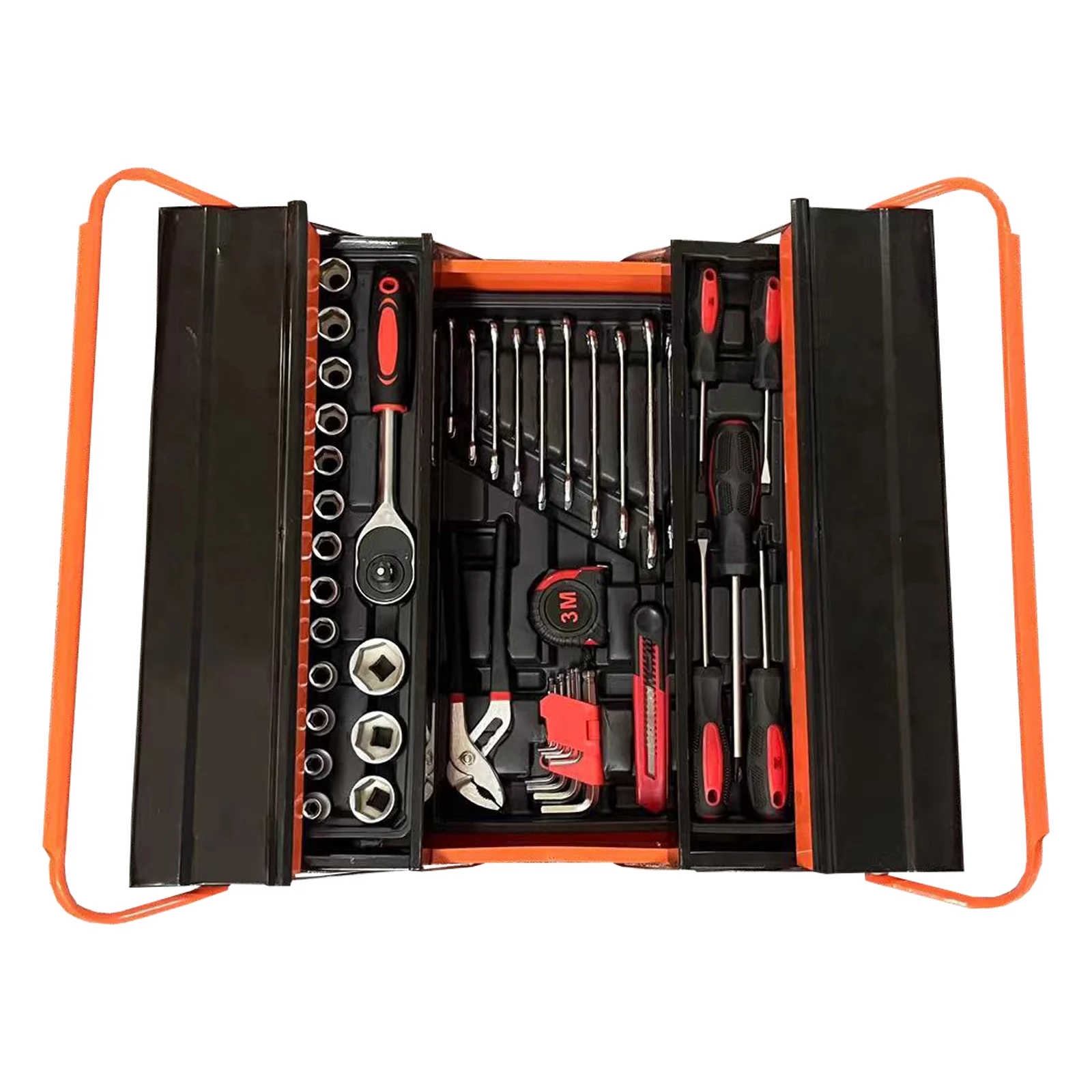 168 PCS Metal Box Tool Set Home Socket Set Auto Mechanic Tools vde