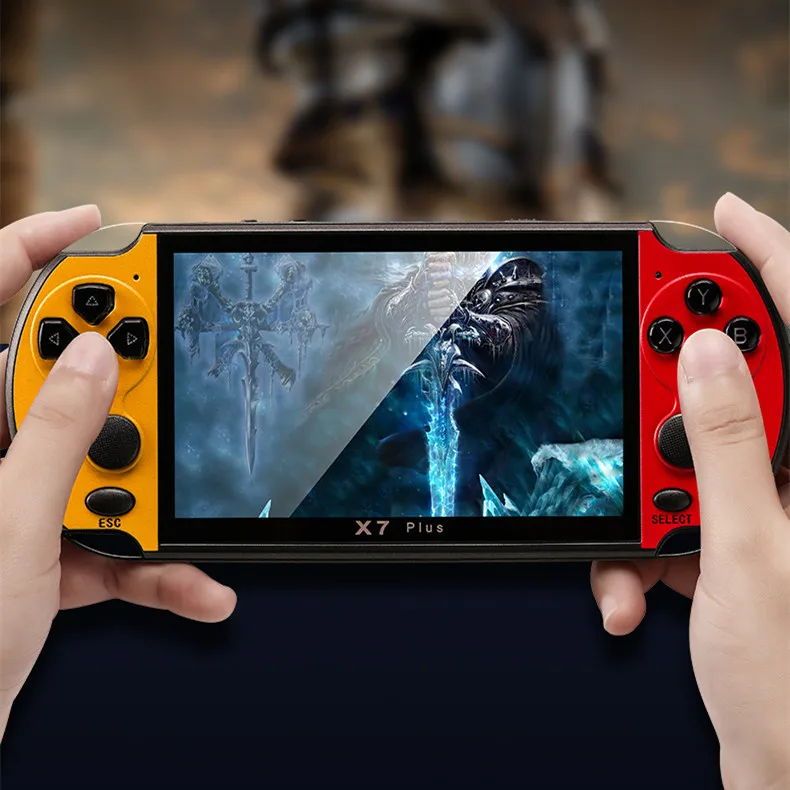Good quality X7 Plus 5.1 inch HD big screen game console retro 8G dual joystick handheld game console suitable for PSP game