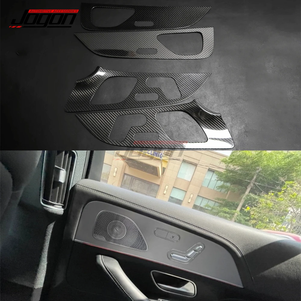 100% Carbon Fiber For Mercedes Benz GLE Class W167 GLE350 400 2020 GLS X167 Car Inner Side Door Panel Cover Trim Accessories
