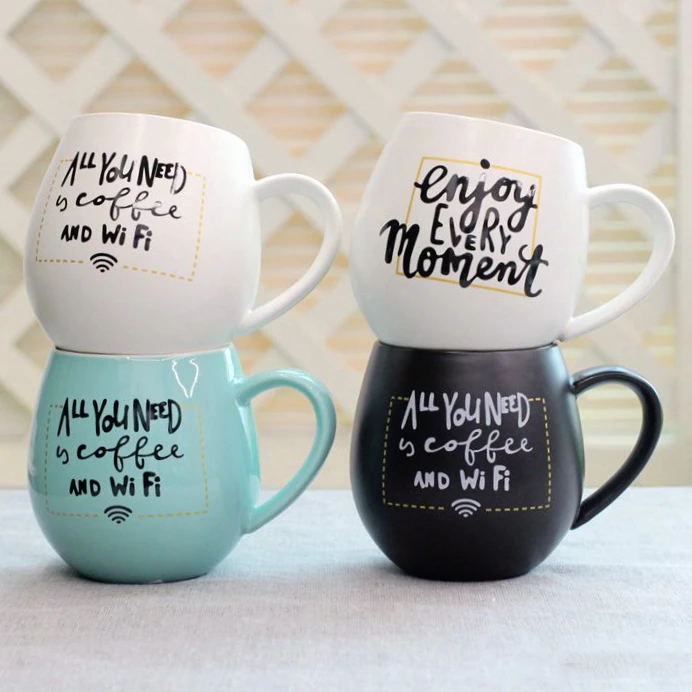 13oz Custom Printed Decals Customizable Coffee Mug Ceramic Round Cup For Office And Home