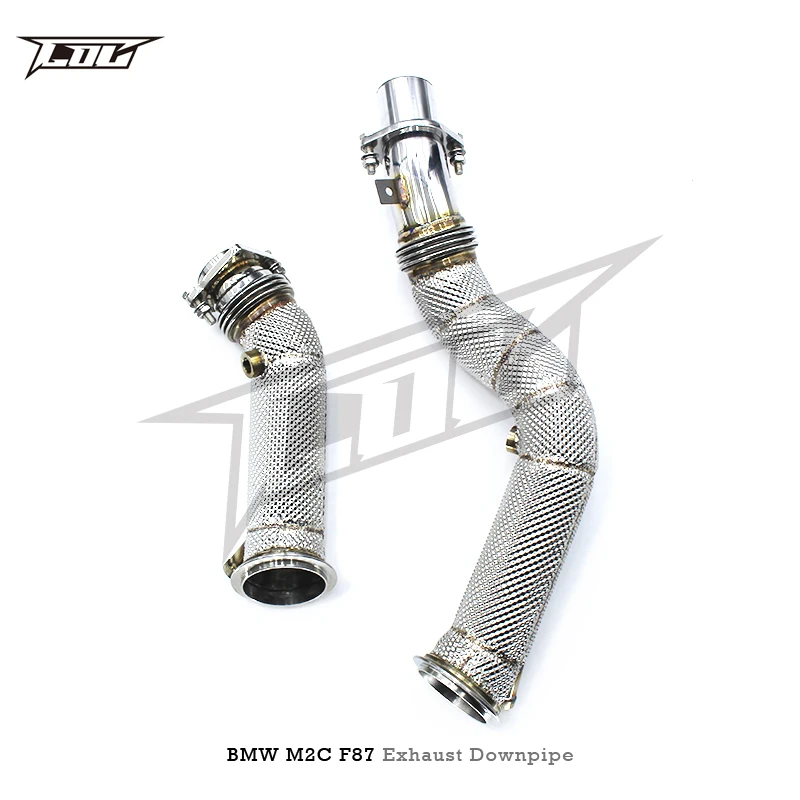 OEM Stainless Steel Downpipe For BMW M2C M2 Competition F87 3.0T 2023 Racing Car Free Flow Exhaust Pipes With Heat Shield