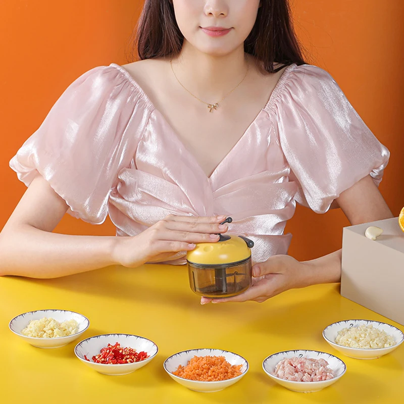 Meat Garlic Crusher Mini Food Crushing Machine Vegetable Grinder Chopper Mincer Hand Press Kitchen Useful Gadget Shredder