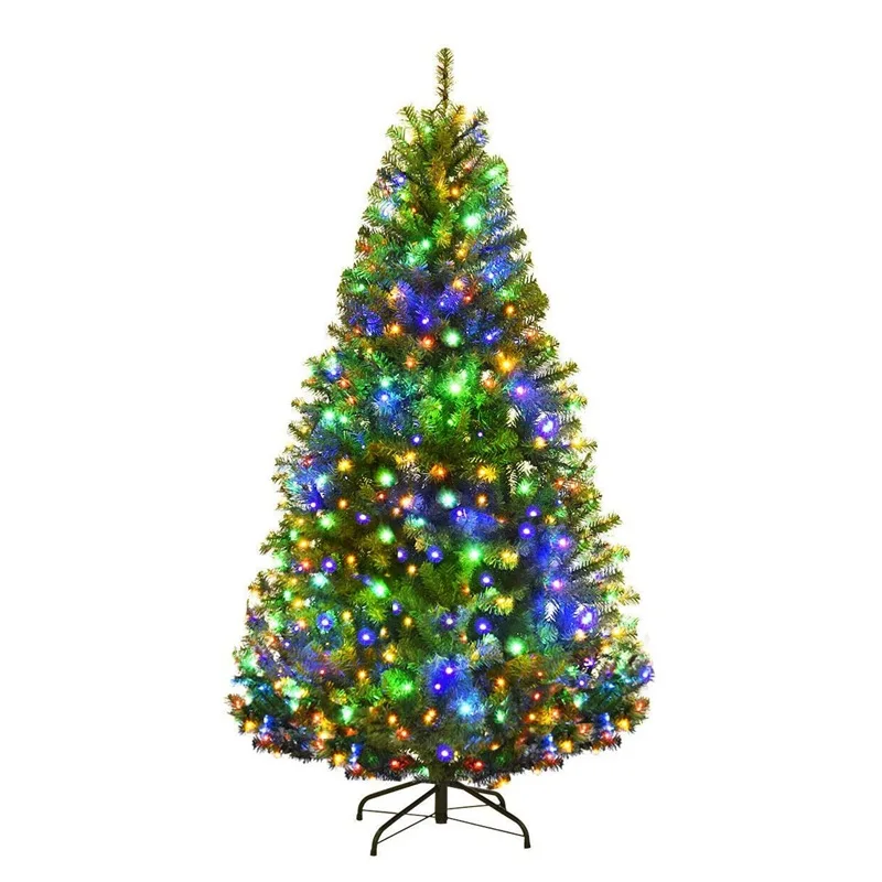 Hot Sale Customized Artificial Full Artificial Green Christmas Tree With Multi-Color Rgb Lights For Home Decor