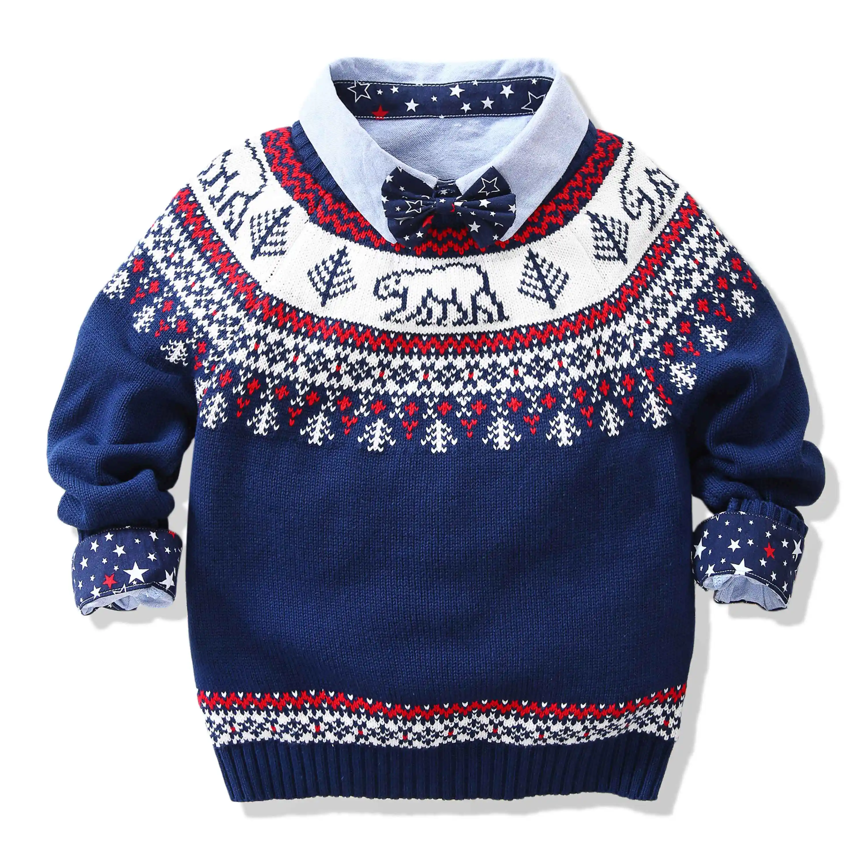 
Autumn Winter Children Pure Cotton Sweater Cartoon Pattern Christmas Toddler Clothes 
