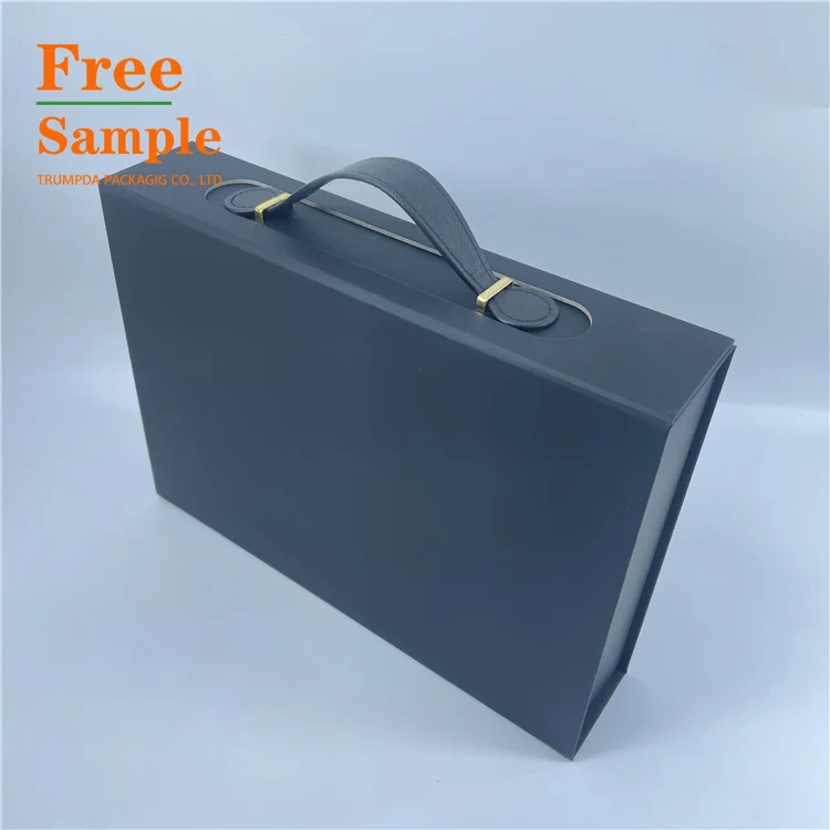 Reusable PU Handle Take Away Hard Cardboard Attache Case Tools Set Suitcase Packaging For Packing Packing Box For Small Business