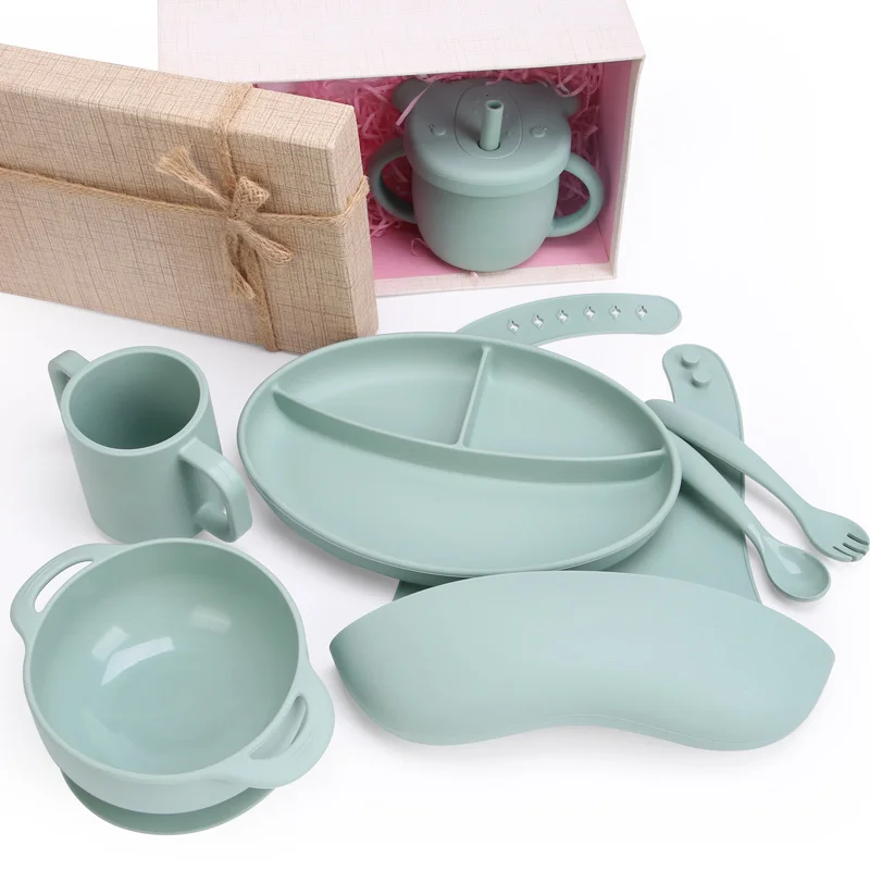 Sublimation Pu Apron Silicon Baby Bib With Bowl And Spoon Silicone Bibs Dummies Pacifier