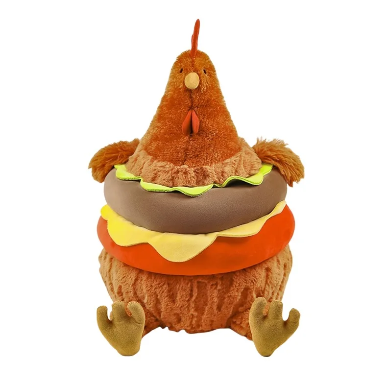 Custom Wholesale Lifelike Soft Chook Pillows White Brown Hugging Chicken plush toy Stuffed Rooster Plush Toys