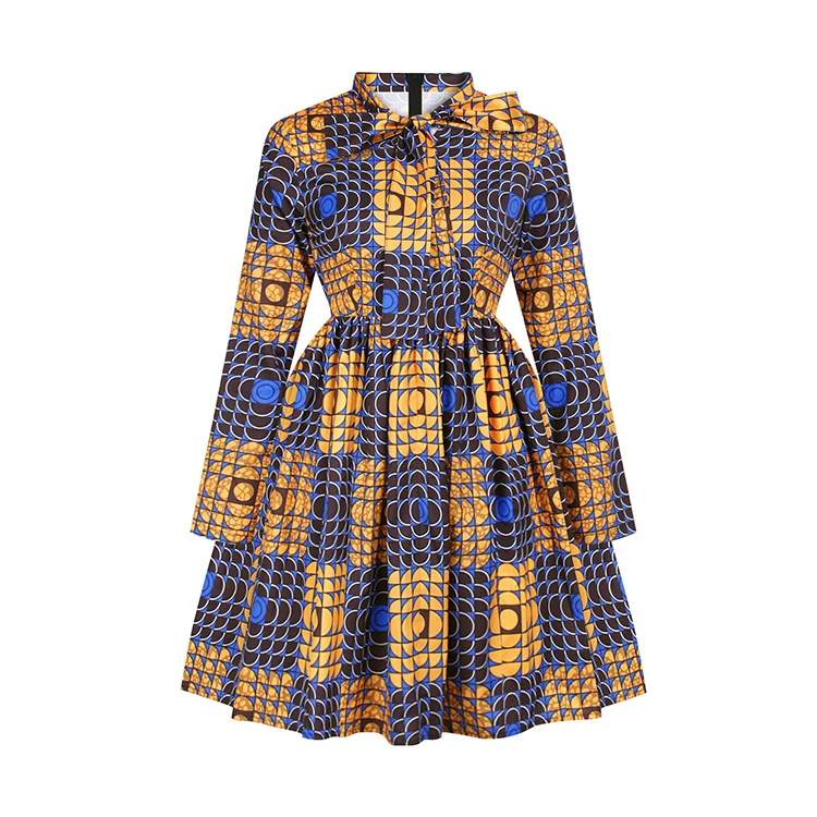 Spring and Autumn New Digital Printing African Style Models Long Sleeved Dress Fashion Casual Dresses for Womens