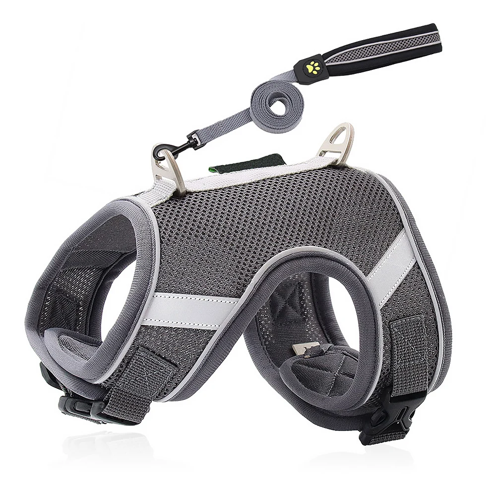 Wholesale Reflective Dog Harnesses  Adjustable Breathable Sport Harness with Handle