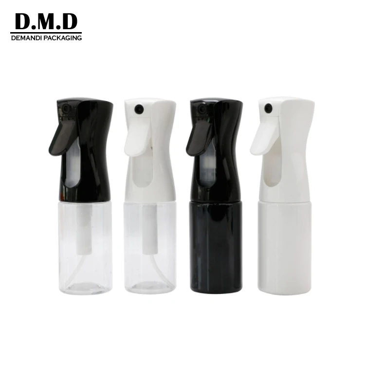 Wholesale white black 100 ml 200ml 300 ml 500ml 10 oz plastic water clear fine mist continuous sprayer bottle for hair salon