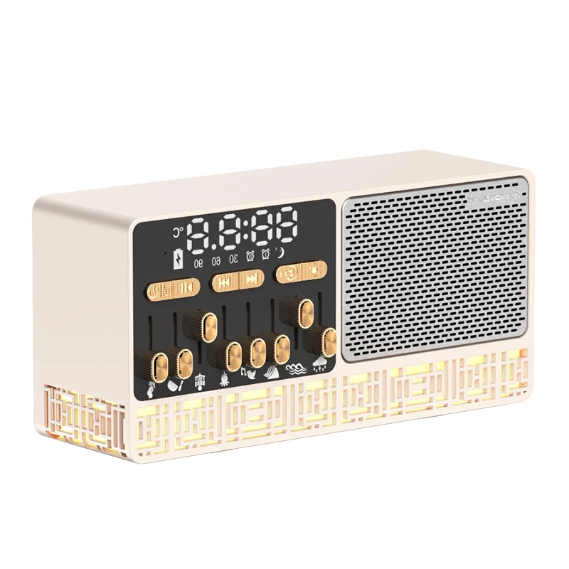 White Noise Sound Machine Portable Speaker with Baby Night Lights and Dual Alarm Clock 8 High Fidelity Soothing Sounds