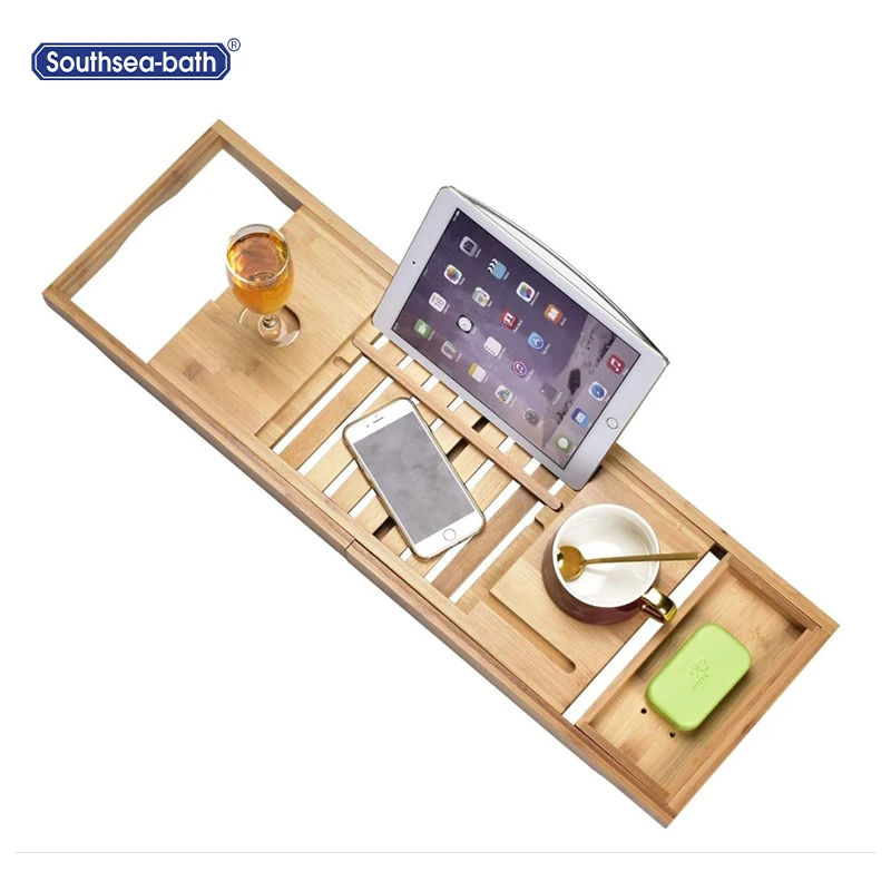 most popular best seller bamboo bathtub caddy with batten splint at the middle