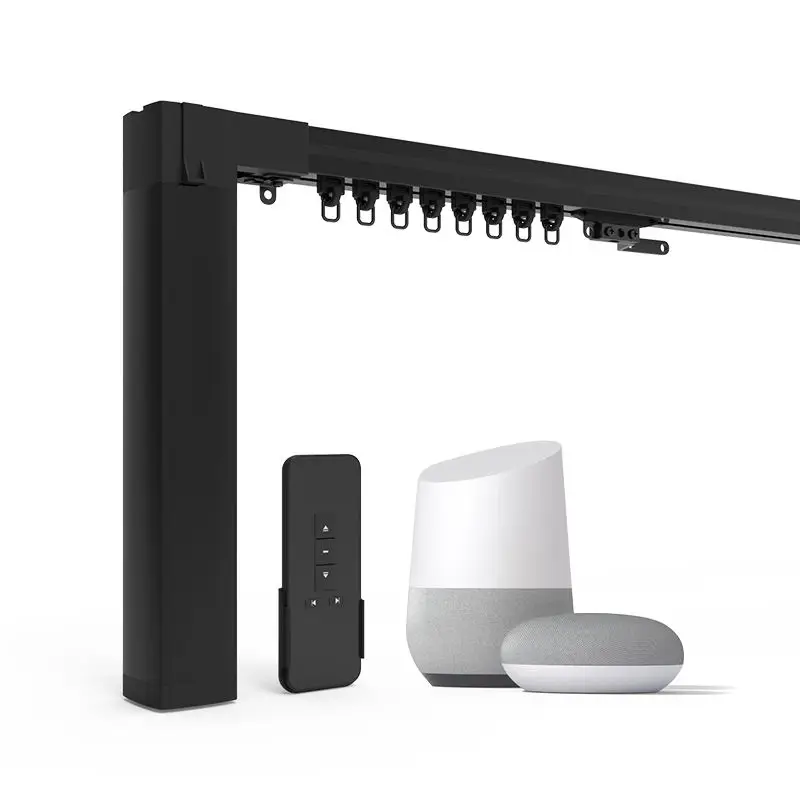 Factory outlet high-quality Black Motor track Remote Smart Curtain Accessories With Motorized Curtain Track