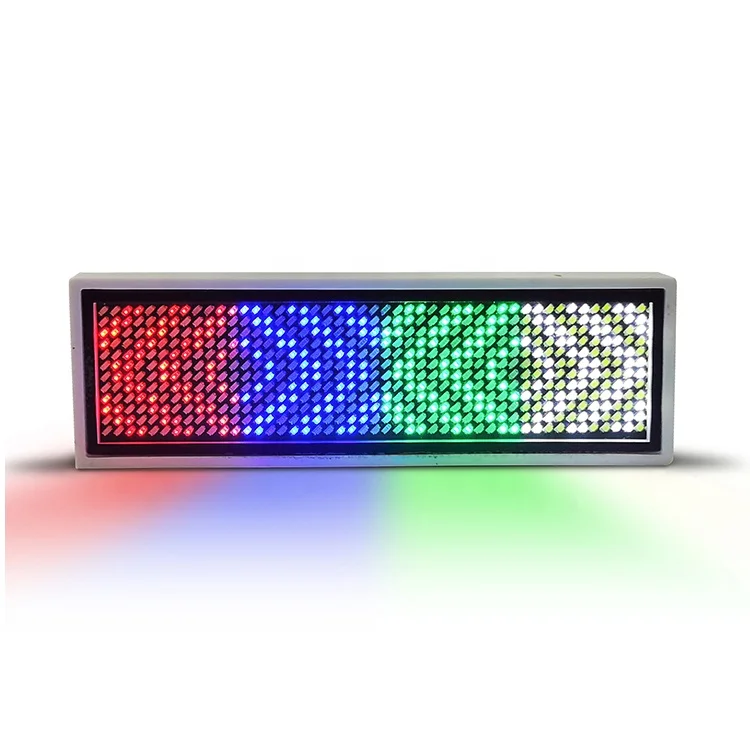 Custom work number plate scrolling led name badge display