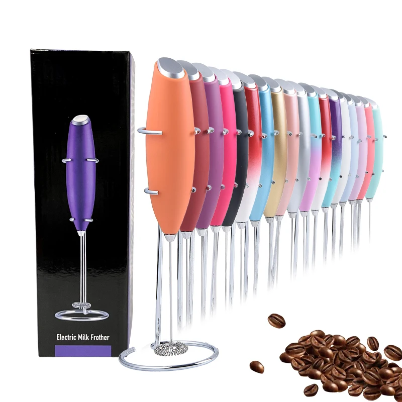 Custom Mini Electric Whisk Coffee Frother Battery Stirrer Battery Milk Foam Maker Automatic Electric Milk Frother For Lattes