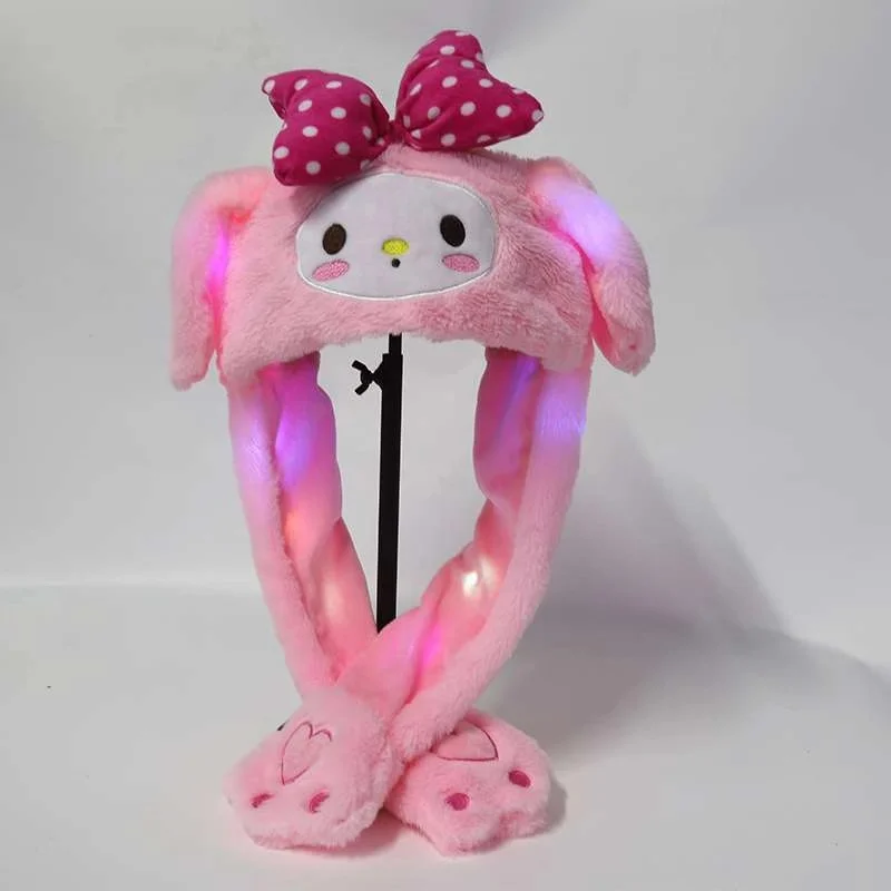 new arrival LED plush hat two cute rabbit long bunny ears hat