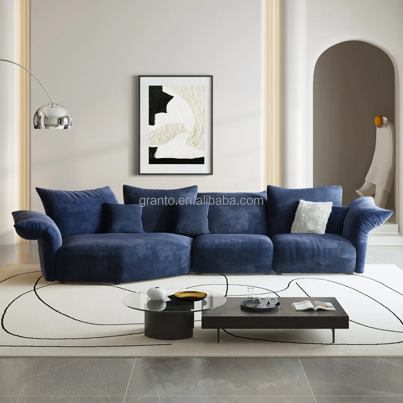 Elegant design villa living room furniture combination sofa set fabric color optional couch