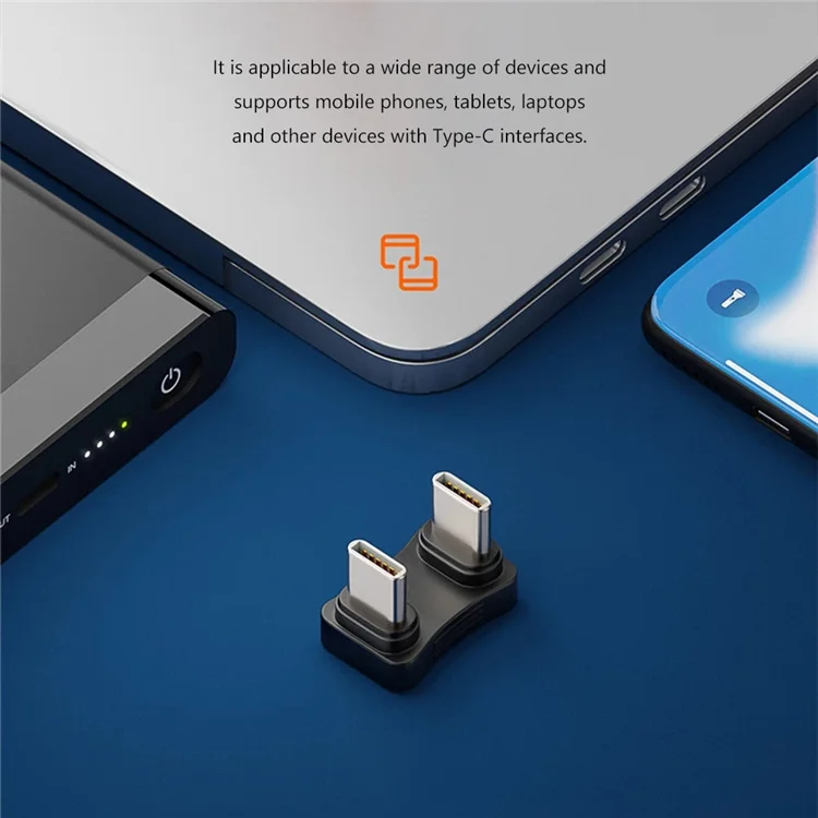 2 in 1 Converter Connector Male To Male Type-C2.0 U Shaped USB C To USB C Extension Adapter 480Mbps Data Transfer for Tablet
