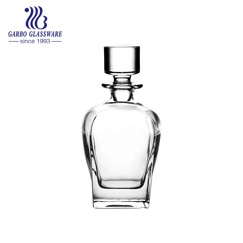 700ml Wholesale high end luxury design red wine whisky glass crystal decanter set clear glass carafe with gift box with lid
