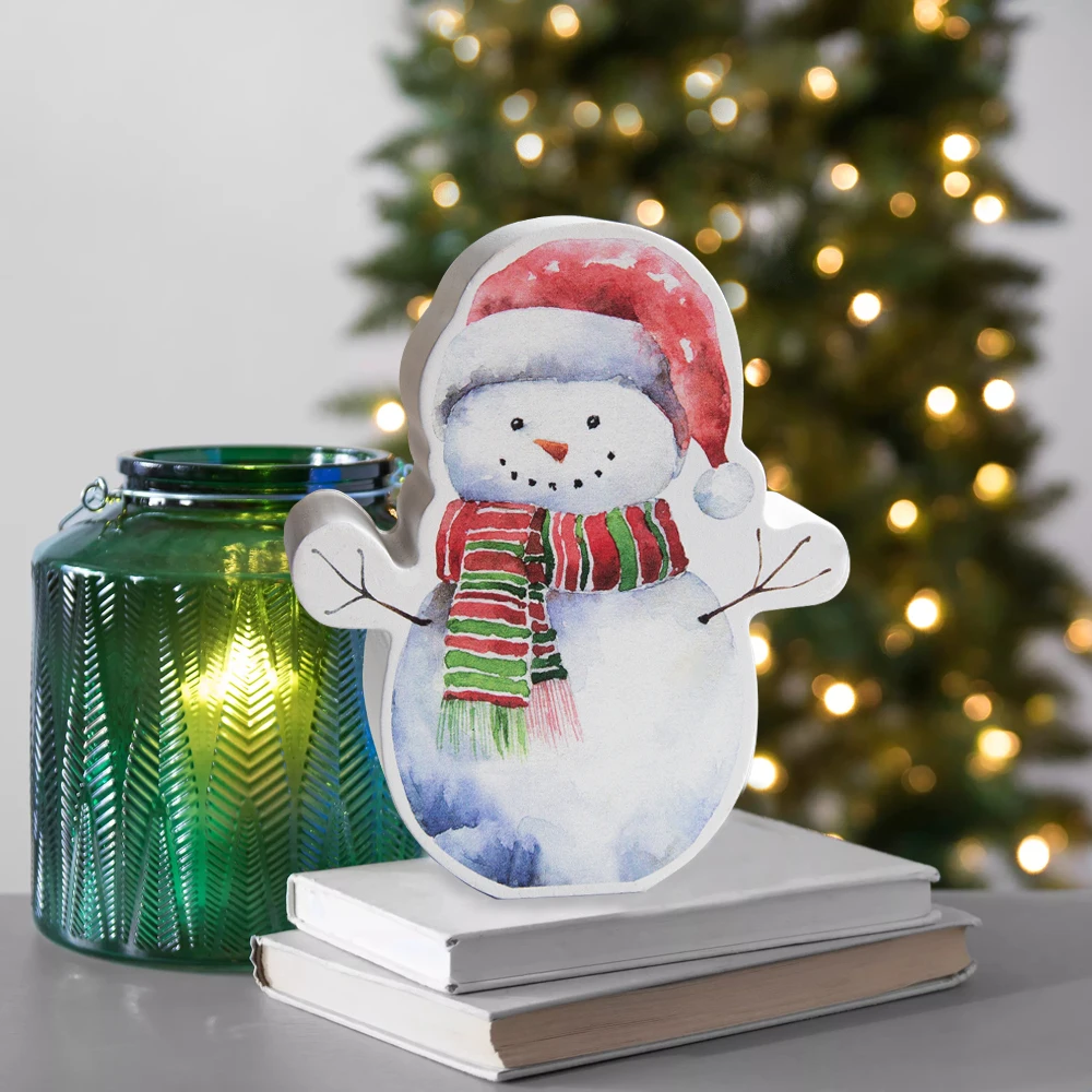 Wooden snowman Christmas Decorations Christmas holiday decoration desktop ornaments