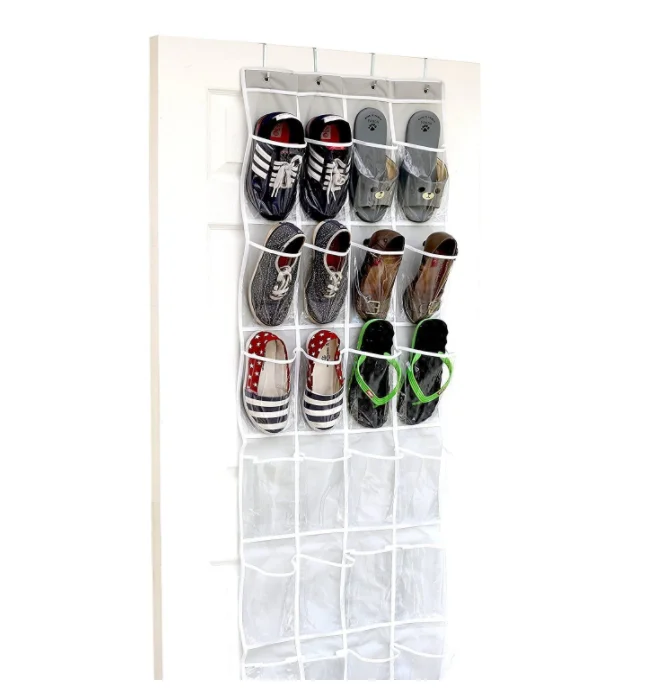 Лидер продаж органайзер для обуви с 24 прозрачными карманами на дверь подвесной носков кладовой