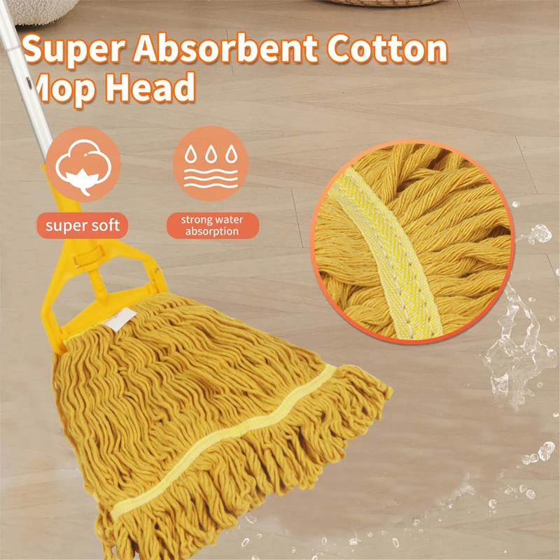 Hot Commercial Custom Aluminum Mop for Home Floor Cleaning Splicing Rod Looped End with Cotton Head Wholesale