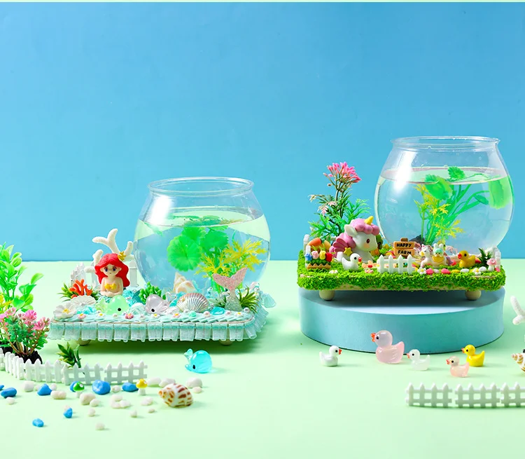 Cartoon DIY Tank Handmade Puzzle Toys For Children Parent-Child Early Education Cream Cute And Fun Fish Tank