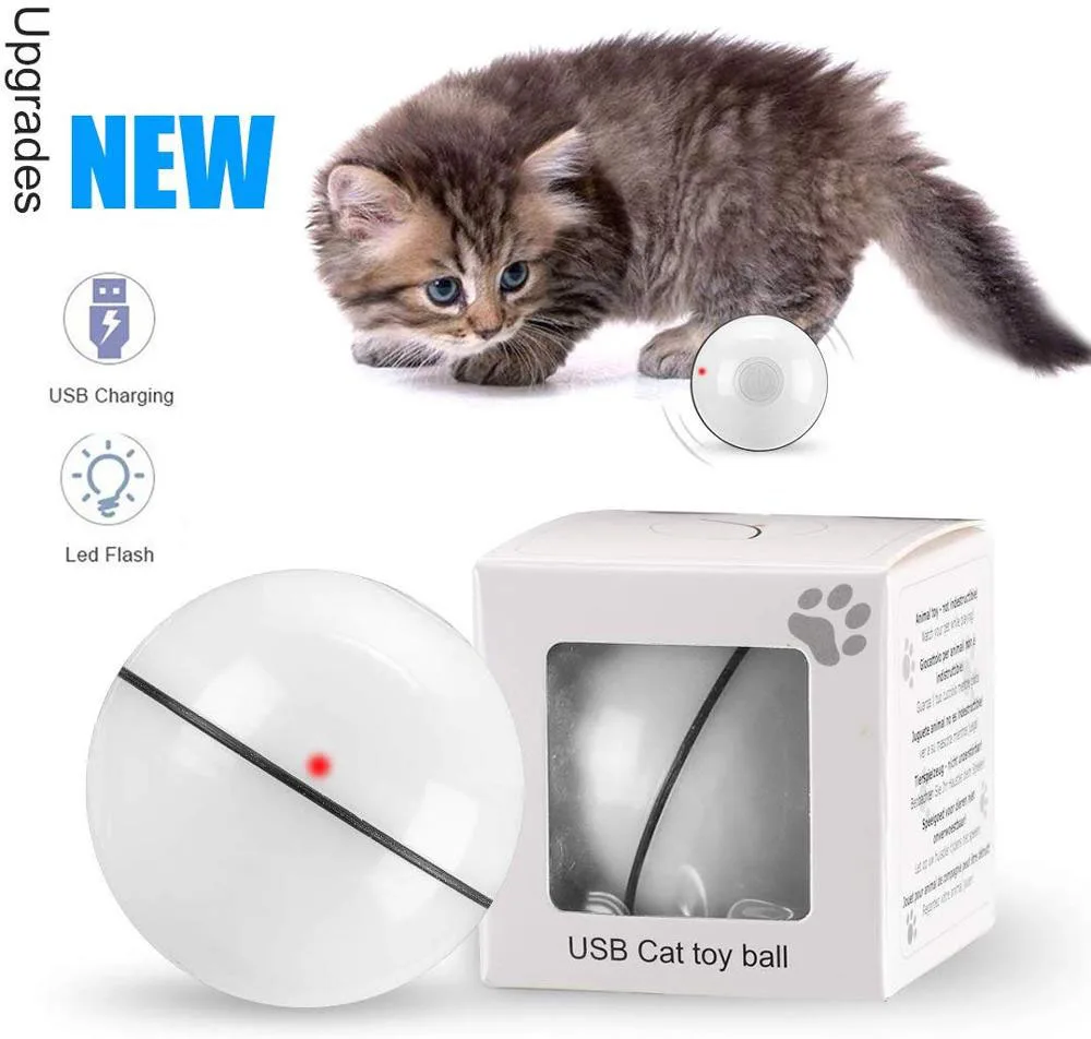  Перезаряжаемая через Usb интерактивная игрушка для кошек автоматический вращающийся шарик с поворотом на градус самовращающийся игрушечный