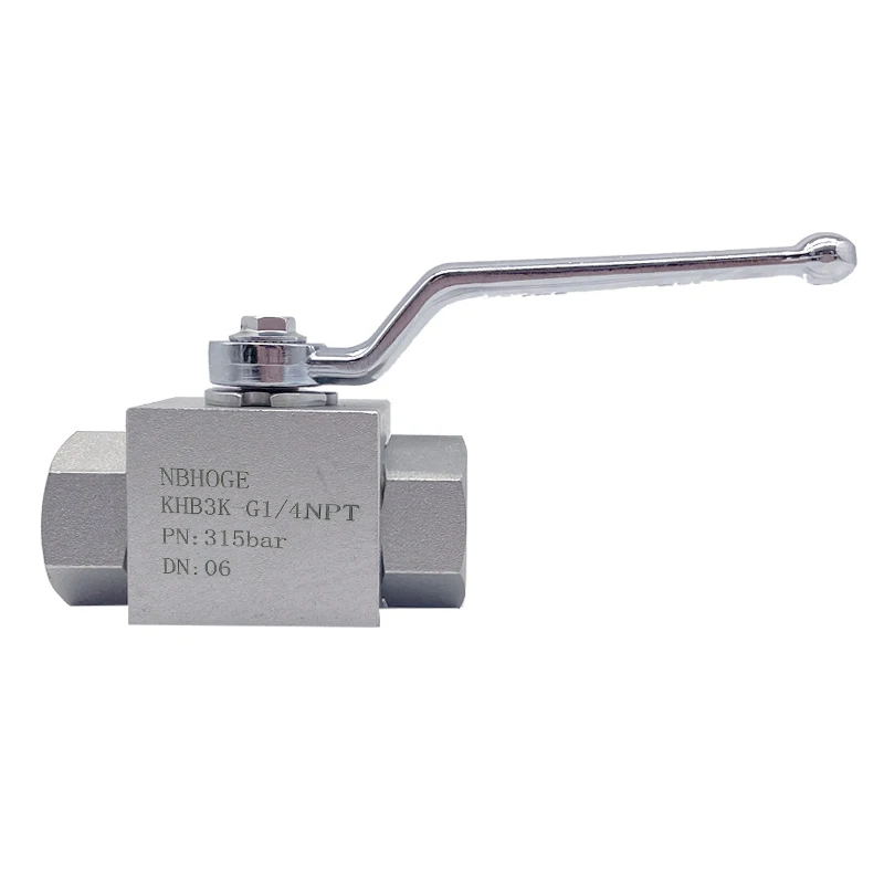 HONGGE KHB3K- 1/4NPT Stainless Steel Hydraulic Three Way Threaded High Pressure Ball Valves 1/4Inch