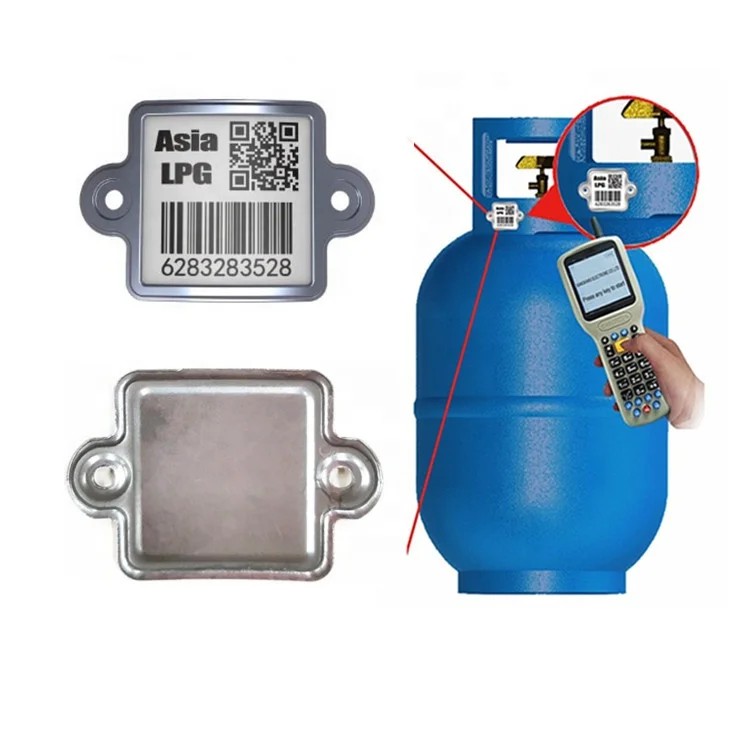 durable metal ceramic bar code tag scratch resistance unique code for gas cylinders smart asset tracking