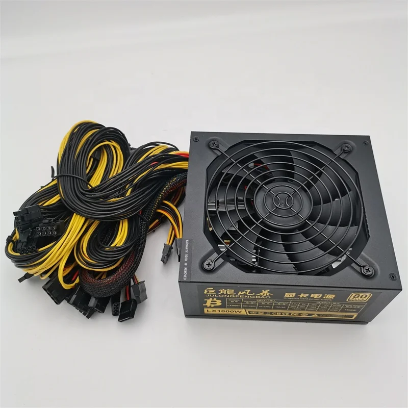 ATX 90Plus Gold Platinum 2000w Mute PSU Computer Fan Case Server Power Supply 2000W for Graphics card 24pin atx Quietly Mute psu