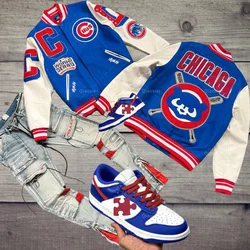 Custom logo chenille embroidery vintage streetwear  leather sleeve baseball letterman jacket for men