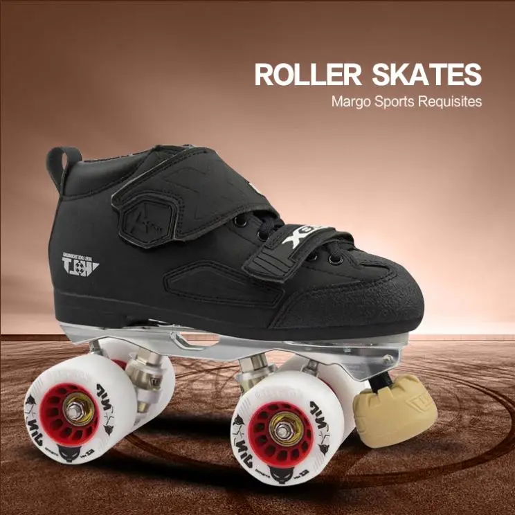 Custom Leather 4 Wheels Roller-Skate Shoes Boot Quad Roller Skate for Teen Children Kid Girl Boy Men Women Adult