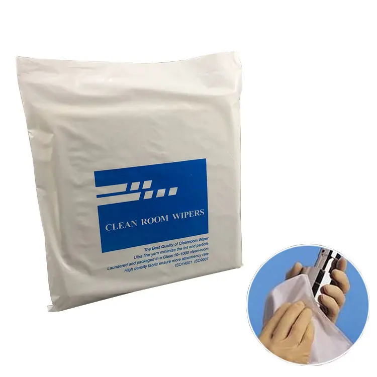 9 X 9inch Industrial Car Cleaning 230gsm Lint Free Disposable Laser Cut Dry Cleanroom Microfiber Wiper