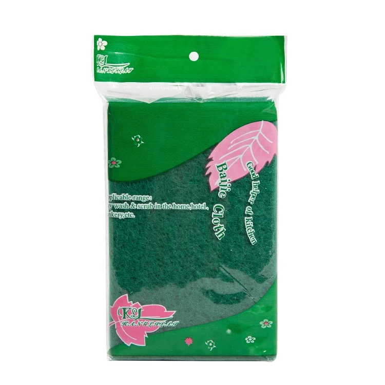 Nylon non woven scrub pad aluminum oxide cleaning polishing sponge green sponge scouring pad for cleaning