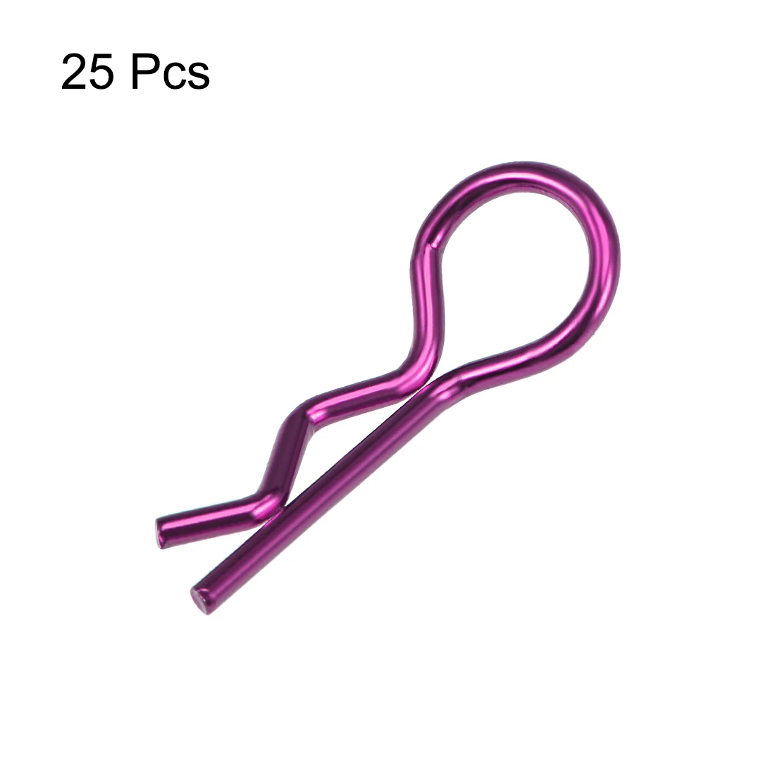 25pcs R Clips 1/10 Bent Springy R Pins for RC Car Truck Crawler Buggy Purple