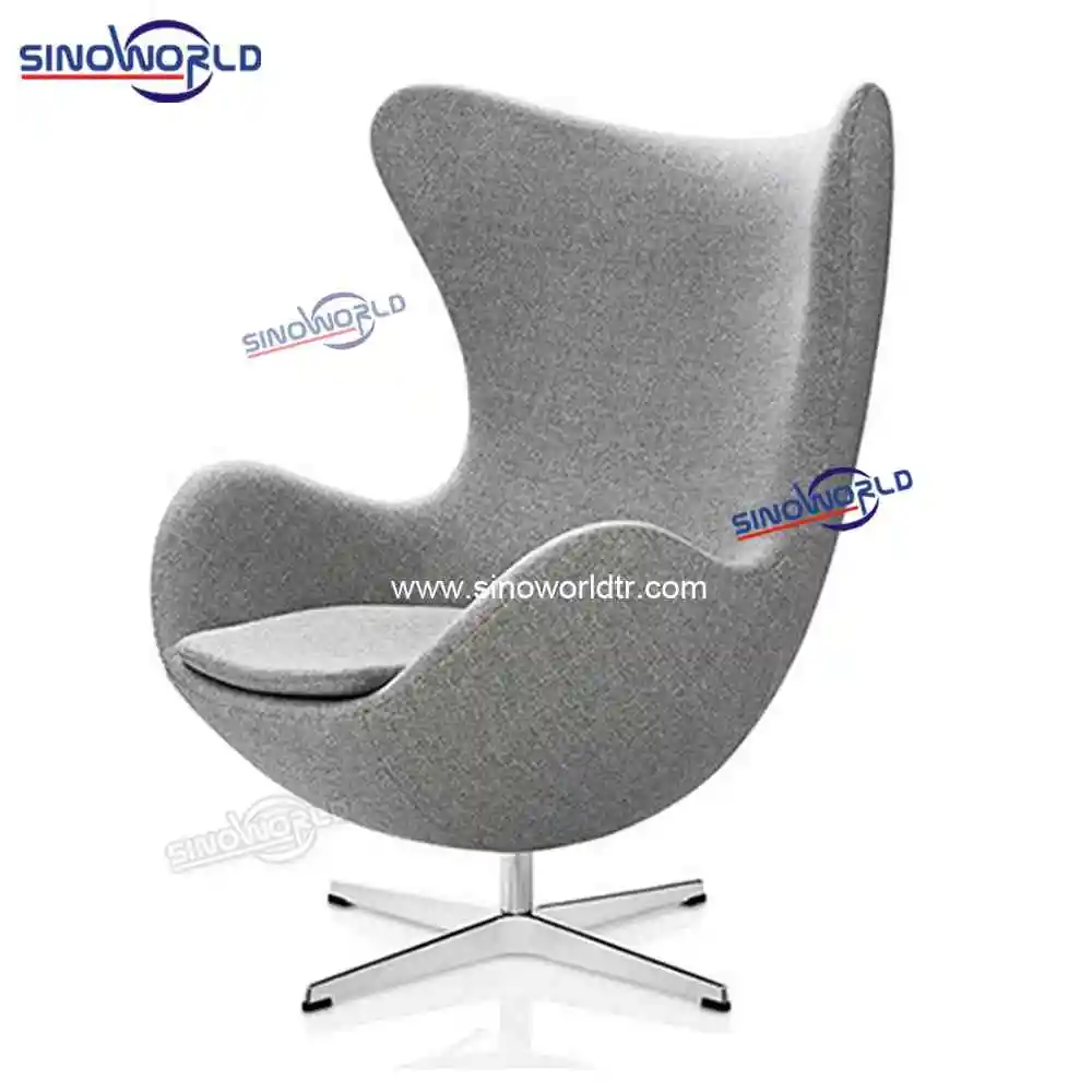 
Foshan Furniture Aviator Armchair living room furniture Patchwork fabric Egg Swivel Accent Chair 